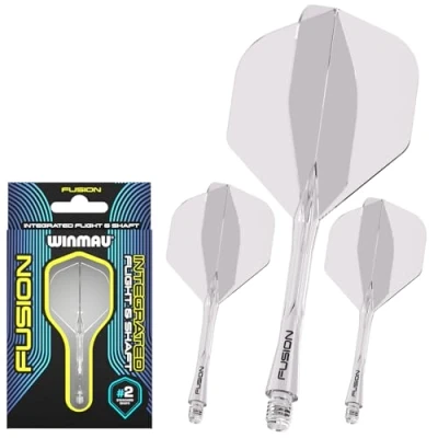 Imagen de Winmau Sistema de Vuelo y Varilla Integrado Darts Fusion Forma diseño n. 2 Color Transparente, Longitud Intermedia