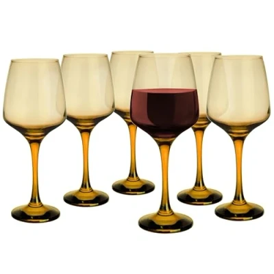 Imagen de Glasmark Krosno Conjunto De 6 Copas Vino Tinto Copa Blanco Color Miel 360Ml