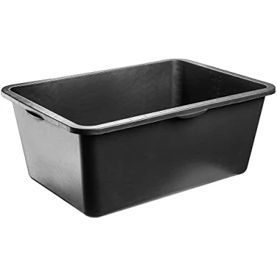Imagen de KADAX Bandeja de mortero, mortero para construcción, Cemento Cuadrada plástico, Caja Negra, Cubo hormigón Estable con Asas, Comedor (80 L)