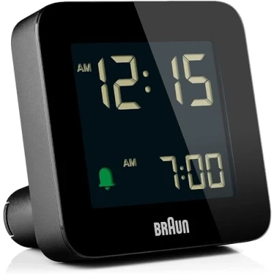 Imagen de Braun Reloj Despertador Digital Snooze, Pantalla LCD Negativa, configuración rápida, Alarma Crescendo Beep en Negro, Modelo BC09B