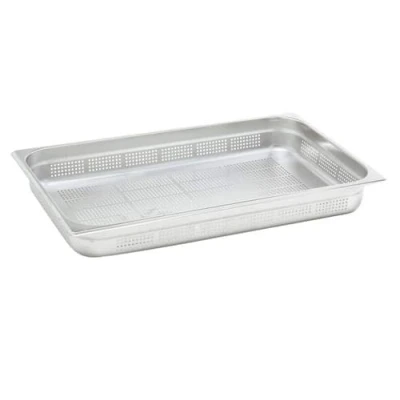 Imagen de Pentole Agnelli COIXGPP11150 Gastronorm Cuenco Perforado (1/1), Metal, Plateado y Negro, 53 x 32.5 15 cm