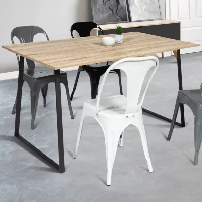 Imagen de IDMarket Mesa de comedor rectangular Rosalie para 6 personas, diseño industrial 150 cm