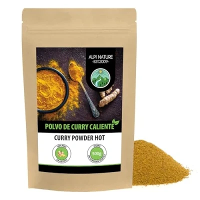 Imagen de curry Madras caliente (500g), mezcla típica de especias indio, empaque resellable