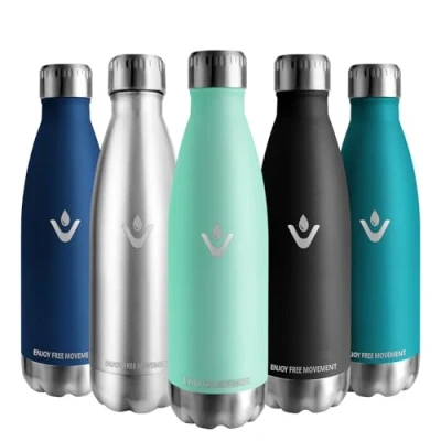 Imagen de Vikaster Botella agua, 500ml agua acero inoxidable, Mantener 12H Caliente/24 Frío, Termo Sin BPA, termica Niños, Adultos, Deporte, Oficina, Exteriores