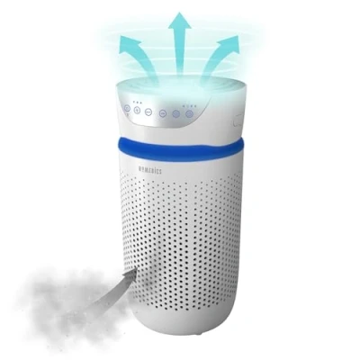 Imagen de HoMedics Purificador de aire Filtro HEPA con carbón activo. hogar, Elimina hasta el 99.9% los alérgenos, polen, polvo, humo, caspa para mascotas, moldes, malos olores, tabaco