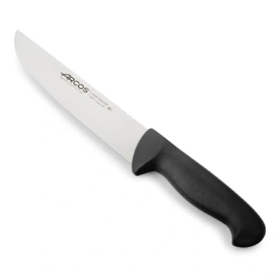 Imagen de Arcos Cuchillo Carnicero Acero Inoxidable Nitrum. Cocina Profesional para Cortar Carne, Pescado y Verduras. Mango ergonómico polioximetileno. Serie 2900. Color Negro.