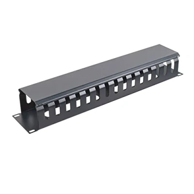Imagen de Organizador De Cables Metálico 2u Con Tapa Negro Aiten Data