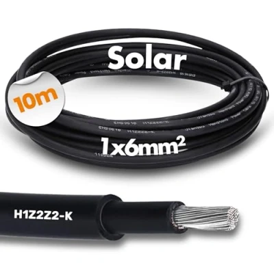 Imagen de 10 metros Lapp 1023760 H1Z2Z2 K, VERSIÓN OPTIMIZADA 1x6 BK I Cable para tecnología solar uso exterior Resistente a los rayos UV Libre de halógenos Robusto Impermeable