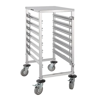 Imagen de Vogue Gastronorm de acero inoxidable gg498 estantería carrito, 7 nivel