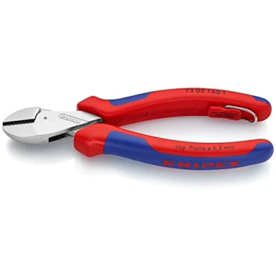 Imagen de KNIPEX X Cut Alicate de Corte Diagonal, Compacto, Cromado, Fundas Multicomponentes, Integrada para Colocar un Dispositivo Protección Anticaídas,160 mm, Cartulina Autoservicio/Blíster,73 05 160 T BK