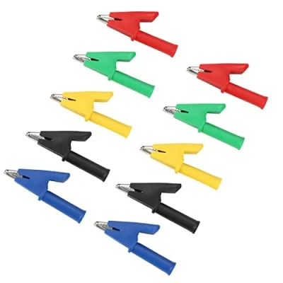 Imagen de 10 Unids/Set P2002 20A 5 Colores 4 Mm Banana Jack Cocodrilo Aislado Prueba de Seguridad Clip Pinza Sonda
