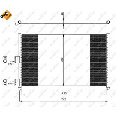 Imagen de NRF EASY FIT 35502 Condensador con junta anular 15,4 Aluminio 495 FIAT: Punto II Hatchback