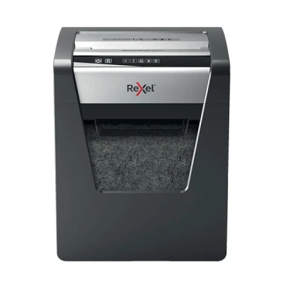 Imagen de Rexel 2104576EU Destructora de Papel para Oficina Pequeña Momentum X415, Corte en Confeti, Destruye hasta 15 Hojas a la Vez, Papelera 23 L, Destrucción Alta Seguridad P4, Color Negro