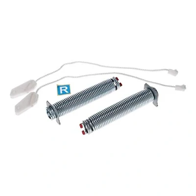 Imagen de DL pro Set de bisagras para puerta lavavajillas Bosch Siemens Neff Constructa Balay Viva como 754873 00754873 con resorte metal color rosado y cuerda