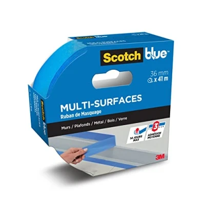 Imagen de ScotchBlue Cinta de enmascaramiento múltiple (36 mm x 41 m, 1 rollo/embalaje, 70% PEFC, SGSCH PEFC COC 110078)