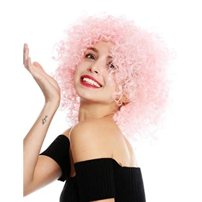 Imagen de WIG ME UP VK 11 T2333 peluca de mujer pelo corto voluminoso rizado rizos salvaje rosa claro