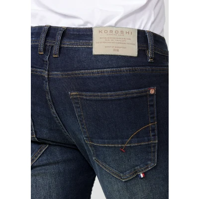 Imagen de Pantalón denim largo straigth regular fit con bolsillos color Azul oscuro para Hombre