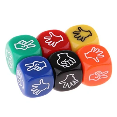Imagen de 6 dados, juego de adivinanzas, dados caras para juegos, tamaño 20 mm