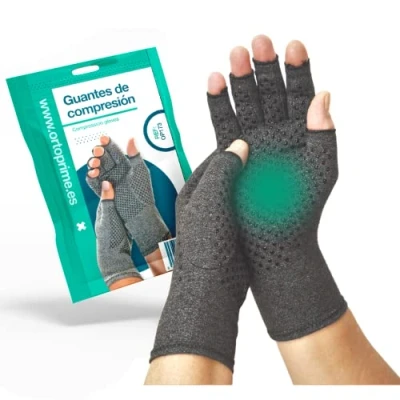 Imagen de OrtoPrime PAR Guantes Artritis y Artrosis CONFORT de comprensión Reumatoide Compression Gloves Antiartritis Hombre Mujer ALIVIO Dolor LIBERTAD Movimiento (Small)