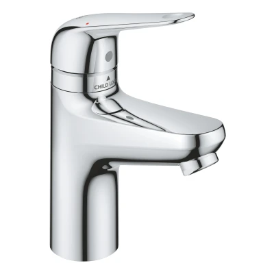 Imagen de GROHE Swift QuickFix Grifo mezclador de lavabo con juego desagües a presión y cierre seguridad infantil (tamaño S 167 mm, cartucho cerámica 28 ahorro agua, colas 3/8 pulgadas,