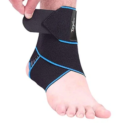 Imagen de Teylam vendaje de tobillo, ajustable para el flexible ultra fino, correr fútbol, tobillera derecha e izquierda (azul)