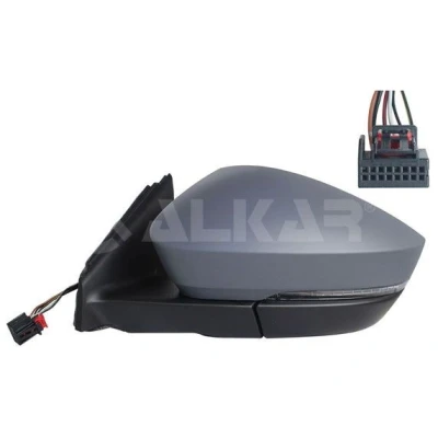 Imagen de Espejo retrovisor Alkar 9039771 izquierda imprimado eléctrico calefactable, convexo para vehíc. con volante a la