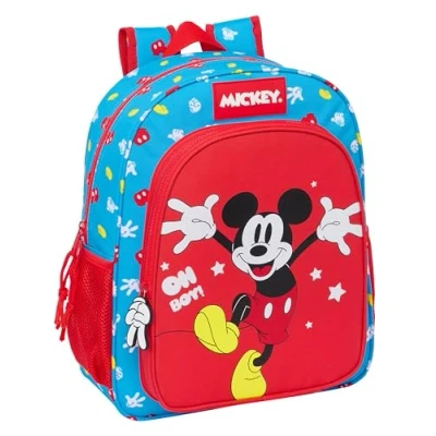 Imagen de Safta MICKEY MOUSE FANTASTIC Mochila Escolar Niño, Infantil, Adaptable a Carro, Ideal para Niños en Edad Escolar, Cómoda y Versátil, Calidad Resistencia, 32x12x38 cm, Color Azul/Rojo