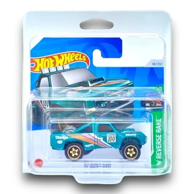 Imagen de Hot Wheels &#039;87 Dodge D100 HW Reverse Rake 1/5 HTB89 Short Card Hella BFGoodrich RAM Mattel 2024
