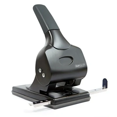 Imagen de Rapesco 1015 Perforadora Metálica de 2 Agujeros ALU 65, 63 Hojas Capacidad, Negro