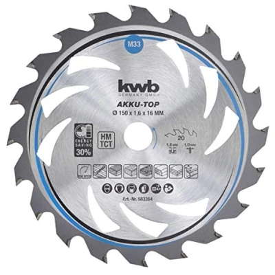 Imagen de kwb 583354 Hoja de sierra circular, Corte fino con batería, 150 x 16 mm