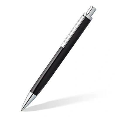 Imagen de STAEDTLER Triplus 444 M09 3 Bolígrafo retráctil (444 M, carcasa de metal en forma triangular ergonómica, mina grande tinta azul), color azul