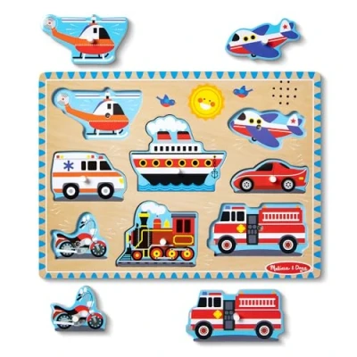Imagen de Melissa &amp; Doug Vehicles Sound Puzzle Wooden Peg With Effects (8 pcs)