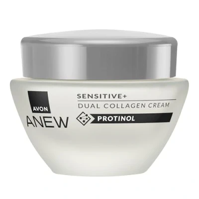 Imagen de AVON Crema Hidratante Anew Colágeno Dual Sensitive Antiarrugas y Reafirmante para Piel Sensible Ayuda a Reducir las Rojeces de la Enriquecido con Protinol TM 50 ml