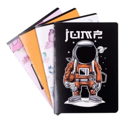 Imagen de gimboo Cuaderno escolar/formato A5 32/32 hojas rayadas/mixtas, paquete de 8 unidades/paquete, diseños surtidos/para niños para escolarización estudiantes primaria/con margen/tarjetas blancas