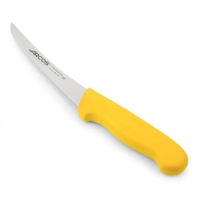 Imagen de Arcos Serie 2900 Cuchillo Deshuesador Curvo Hoja de Acero Inoxidable NITRUM 140 mm Mango inyectado en Polipropileno Color amarillo