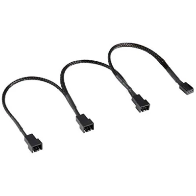 Imagen de Poppstar Cable ventilador pc (20 20 20cm, conector hembra de 3 pines a 1x macho (3 pines) y 2x machos (2 para conexión placa base