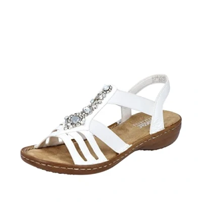 Imagen de Rieker 60839, Sandalia Mujer, Blanco, 37 EU