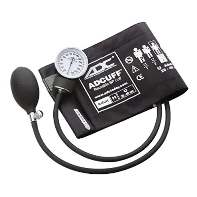 Imagen de ADC Prosphyg 760 Esfigmomanómetro aneroide de bolsillo con brazalete nailon ADCuff, adultos, Negro
