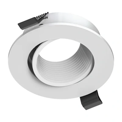 Imagen de ledscom.de marco de montaje empotrado en el techo KUN, redondo, orientable, blanco, focos, focos empotrados, montaje, marco, lámpara techo, luminarias empotradas,