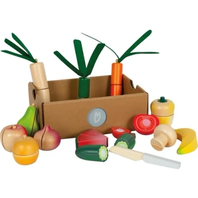 Imagen de small foot Set de Cortar Frutas y Verduras Fresh, Comida Madera para Jugar, Acc. Cocina, a Partir 2 años, 12563, Multicolor