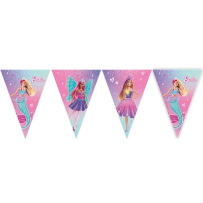 Imagen de Procos Filar 9 banderines Triangulares Barbie Fantasy de Papel FSC, PR94569