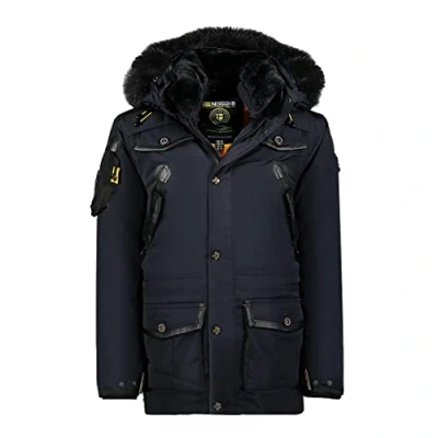 Imagen de Geographical Norway Chaqueta de invierno para hombre FVSB Parka Outdoor ACORE lujo SKI, azul marino, XXL