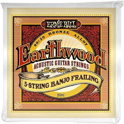 Imagen de Ernie Ball Earthwood P02061 Cuerdas para banjo frailing de 5 cuerdas, bronce 80/20, extremo aro, calibre 10 24