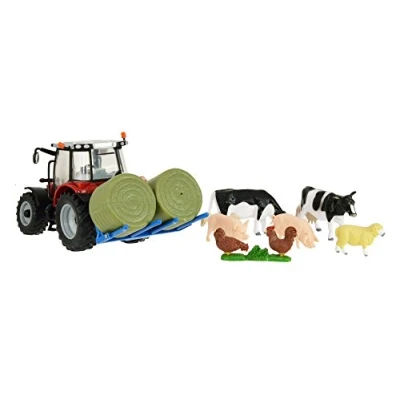Imagen de Britains Tomy Massey Ferguson 5612 Caja de Tractor con Figuras para Adultos 43205, Modelo a Escala 1/32, réplica Adaptada niños 3 años+, Multicolor