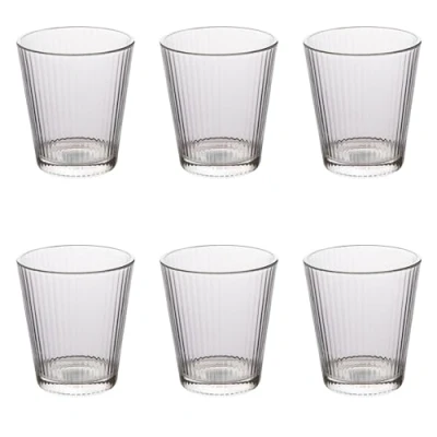Imagen de Villa d&#039;Este Home Tivoli Juego de 6 vasos agua cristal, 350 ml, diseño rayas, Nice