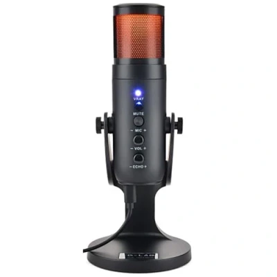 Imagen de The G Lab K Mic Natrium Gaming Microphone RGB Audio, Soporte antivibración Micrófono USB de sobremesa Ideal para Gaming, Streaming, Twitch, Youtube PC/PS4/PS5