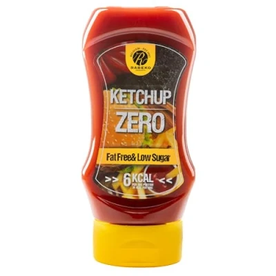 Imagen de Rabeko Zero Sauce Ketchup, 1 x 350 ml productos saludables bajos en carbohidratos con menos calorías y grasa para ensaladas, patatas fritas, hamburguesas sin gluten ni lactosa