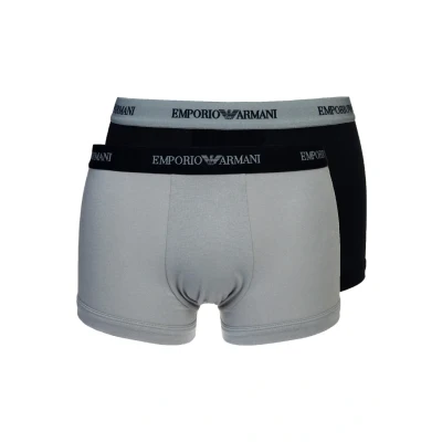 Imagen de Emporio Armani Men&#039;s Basic Essential Core Logoband 2 Pack Trunk, Calzoncillos para Hombre, Gris (Grey/Marine), S