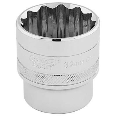 Imagen de Draper 33593 Llave de vaso cuadrada 12 puntos, tamaño 32 mm