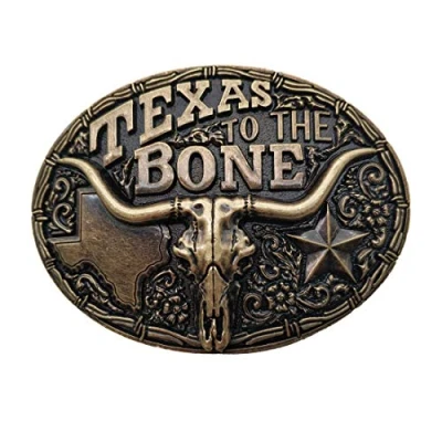Imagen de YONE Hebilla de cinturón Longhorn Bull Cowboy Western Big Belt Buckle Golden